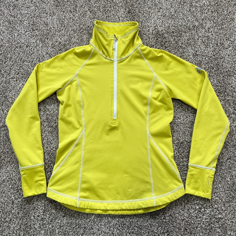 Eddie Bauer First Ascent Women's M Grid Fleece Yellow Jacket Pullover 1/2 Zip
